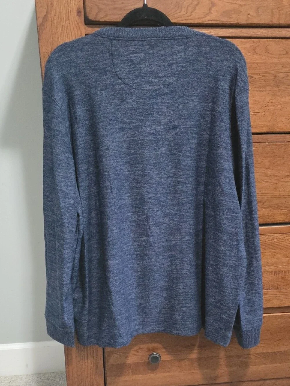 Johnston & Murphy Heathered Navy Crewneck Sweater